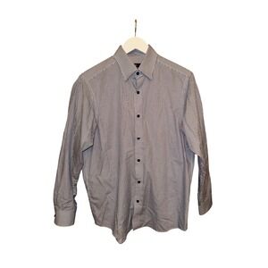 Hart Schaffner Marx Mens Geometric Print Button Up Dress Shirt Size M